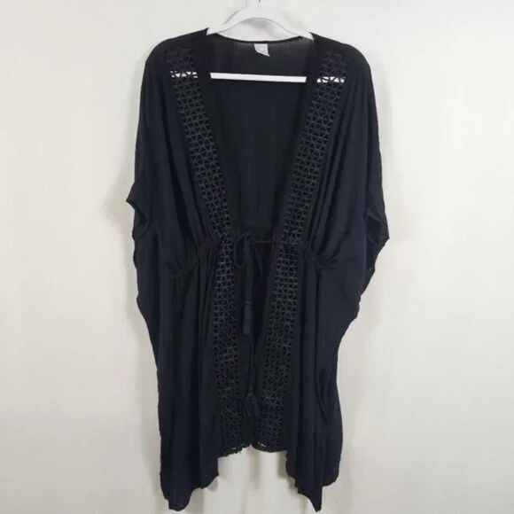 Skye Joy Kimono Cover Up In Black - OS - Picture 2 of 9